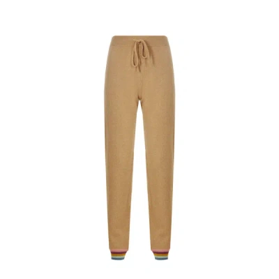 Les Tricots De Lea Straight Cashmere Poupette Trousers In Brown