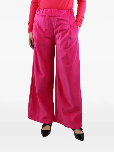 Pre-owned Les Tricots Velvet Flared Trousers In Pink