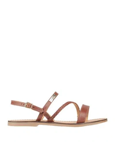 Les Tropeziennes Woman Sandals Brown Size 8 Leather
