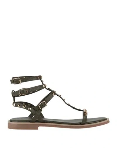 Les Tropeziennes Woman Sandals Military Green Size 8 Leather