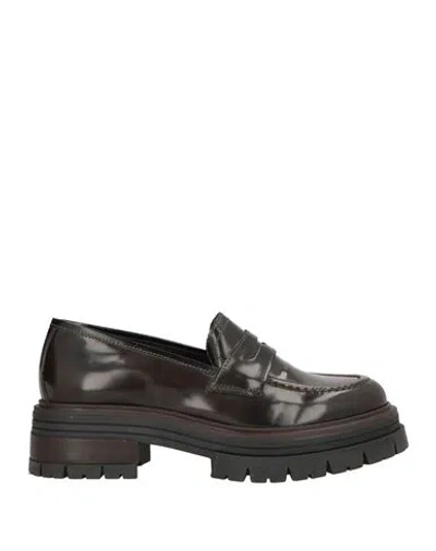 Les Tulipes Woman Loafers Dark Brown Size 8 Leather