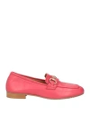 Les Tulipes Woman Loafers Fuchsia Size 7 Leather In Pink