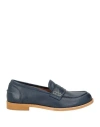 Les Tulipes Woman Loafers Navy Size 8 Leather In Blue