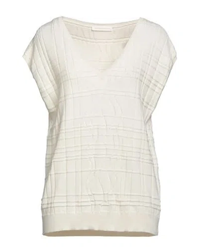 Les Vraies Filles Woman Sweater Ivory Size S Organic Cotton In White