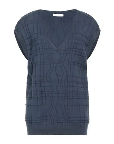 Les Vraies Filles Woman Sweater Navy Blue Size S Organic Cotton
