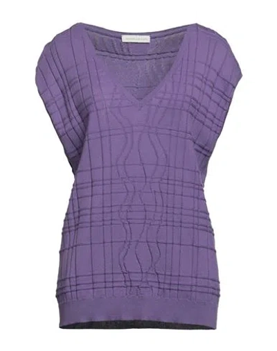 Les Vraies Filles Woman Sweater Purple Size S Organic Cotton