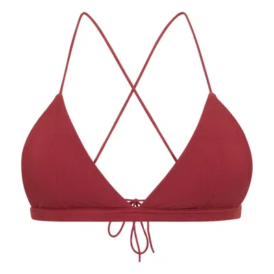 Les Waves Women's Neutrals Guava Triangle Top In Burgundy