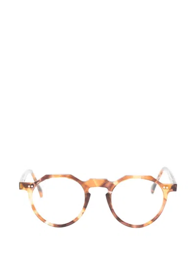 Lesca Bloc Geometric-frame Glasses In Brown
