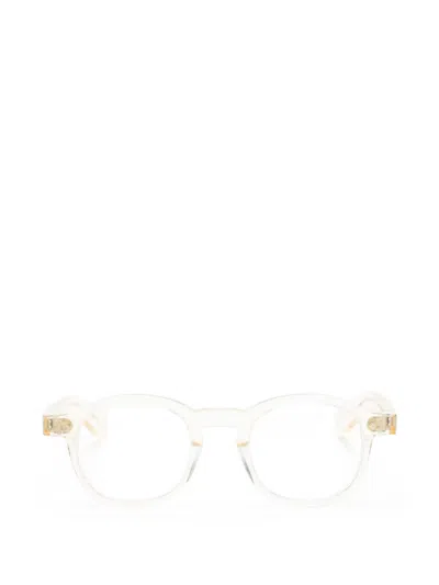 Lesca Iota Round Glasses In White