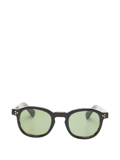 Lesca Iota Round Sunglasses In Black