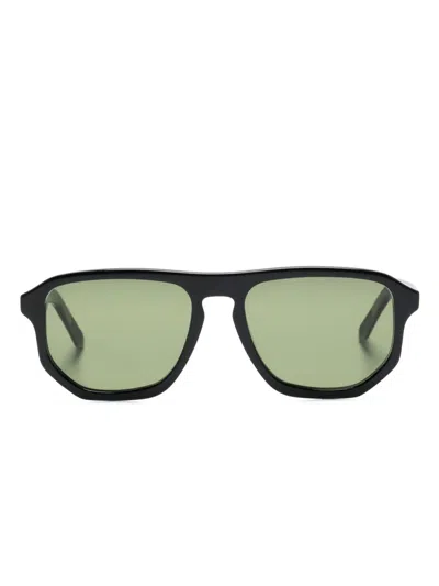 Lesca Maio Xl Sonnenbrille Mit Eckigem Gestell In Schwarz