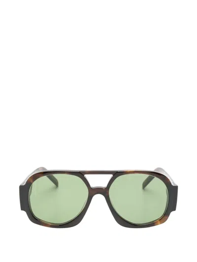 Lesca Oversized-frame Sunglasses In Brown