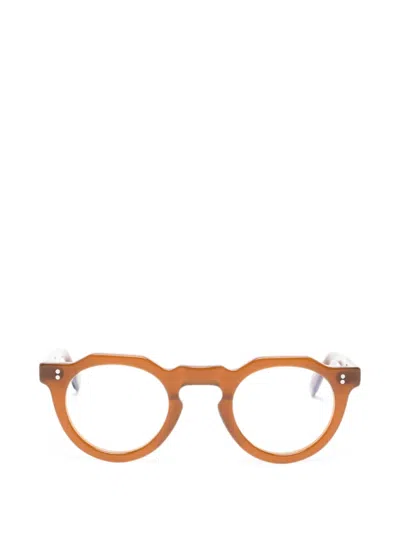 Lesca 피카 기하학 프레임 안경 In Brown