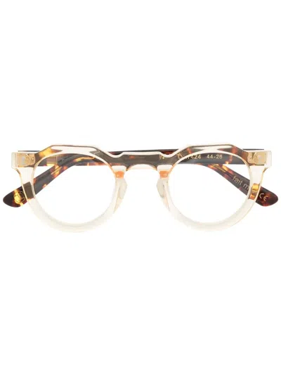 Lesca Pica Round-frame Glasses In Nude