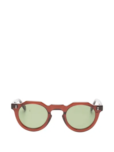 Lesca Pica Round Sunglasses In Red