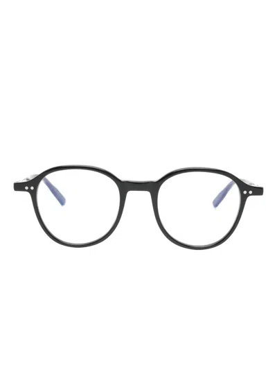 Lesca Puno Round-frame Glasses In Black