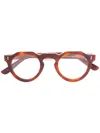 Lesca Round Frame Glasses In 棕色