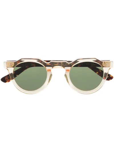 Lesca Round-frame Tinted Sunglasses In Brown
