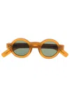 Lesca Round-frame Tinted Sunglasses In Orange