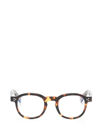 Lesca Round Glasses In Brown