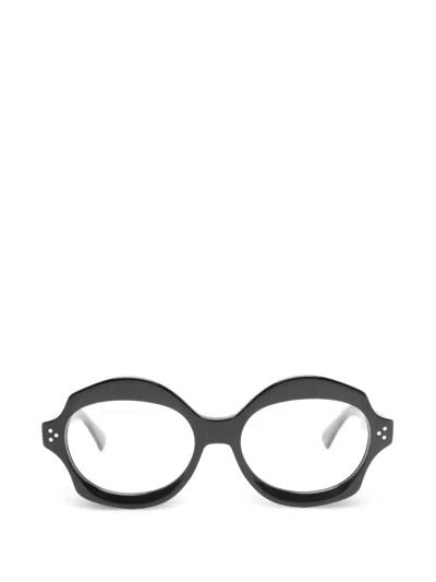 Lesca Round-frame Glasses In Black