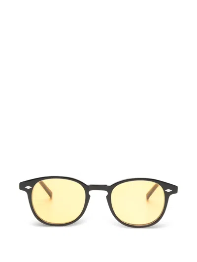Lesca Round-frame Sunglasses In Black