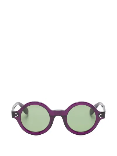Lesca Saga Round-frame Sunglasses In Purple