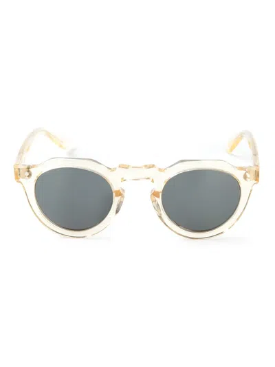 Lesca Transparent Frame Sunglasses In Animal Print