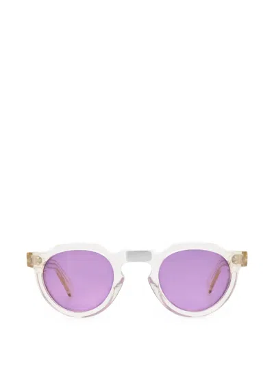 Lesca X Mia Burton Crown Panto Geometric-frame Sunglasses In Purple