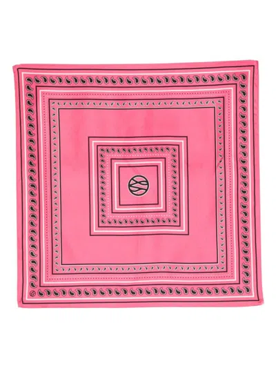 Lescarf Paisley Square Silk Scarf In Pink