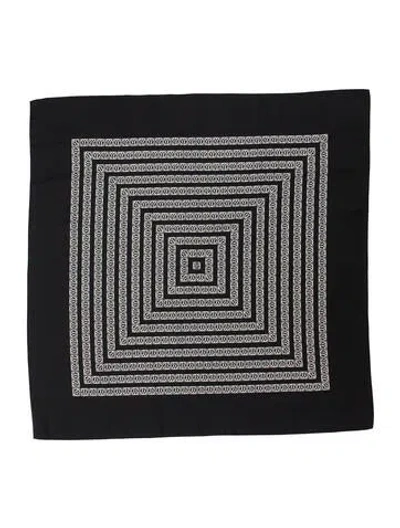 Pre-owned Lescarf Silk Patterned Scarf In Black