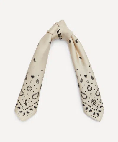 Lescarf Women's Paisley Sand Silk Scarf In Neutral