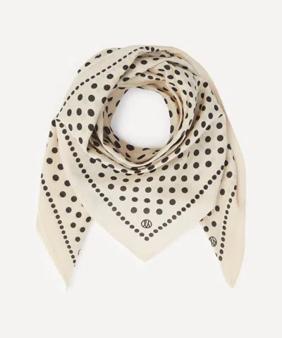 Lescarf Women's Polka Dot 65x65 Silk Scarf