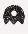 Lescarf Women's Polkadot Print Black 65x65 Silk Scarf In Black
