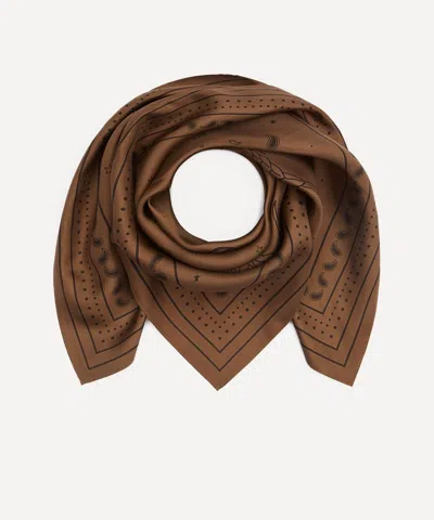 Lescarf Women's Zodiac Scorpio Silk Scarf In Brown