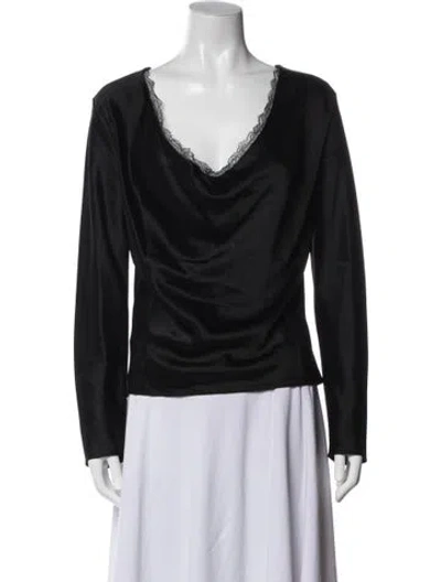 Pre-owned Leset Acetate Cowl Neck Top In Blue