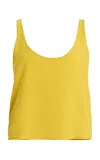 Leset Ari Crepe Scoop Tank Top In Yellow