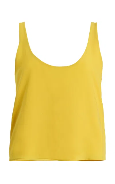 Leset Ari Crepe Scoop Tank Top In Yellow