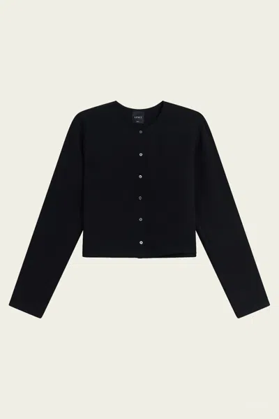 Leset Ari Crop Cardigan In Black