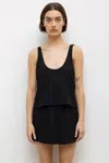 Leset Ari Scoop Tank In Black