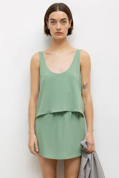 Leset Ari Scoop Tank In Green