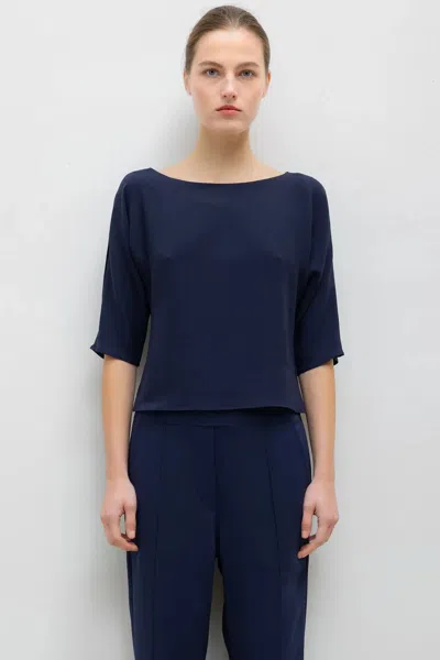 Leset Ari Short Sleeve Dolman Top In Midnight