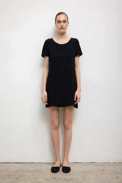Leset Ari Short Sleeve Mini Dress In Black