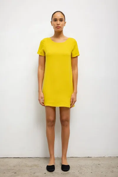 Leset Ari Short Sleeve Mini Dress In Yellow