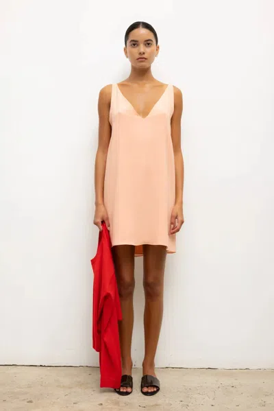 Leset Ari V Neck Mini Dress In Pink