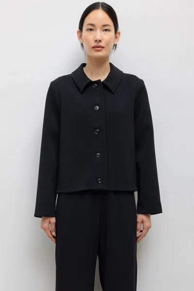 Leset Arielle Bonded Collared Jacket In Black