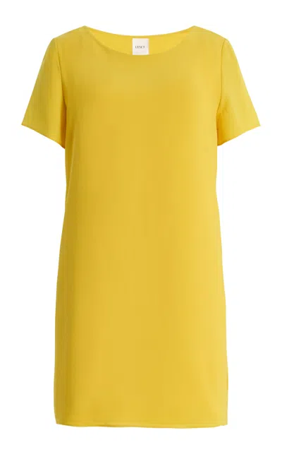 Leset Arielle Crepe Mini Babydoll Dress In Yellow