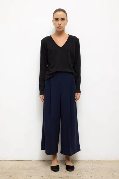 Leset Arielle Crop Wide Leg Trouser In Blue