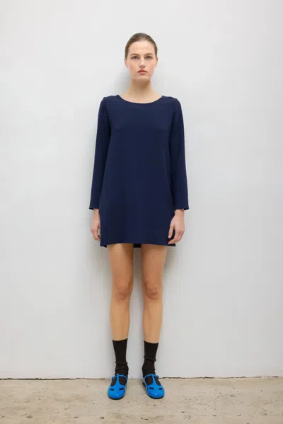 Leset Arielle Long Sleeve Mini Dress In Blue