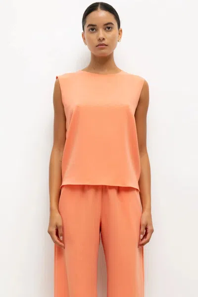 Leset Arielle Sleeveless Crew In Orange